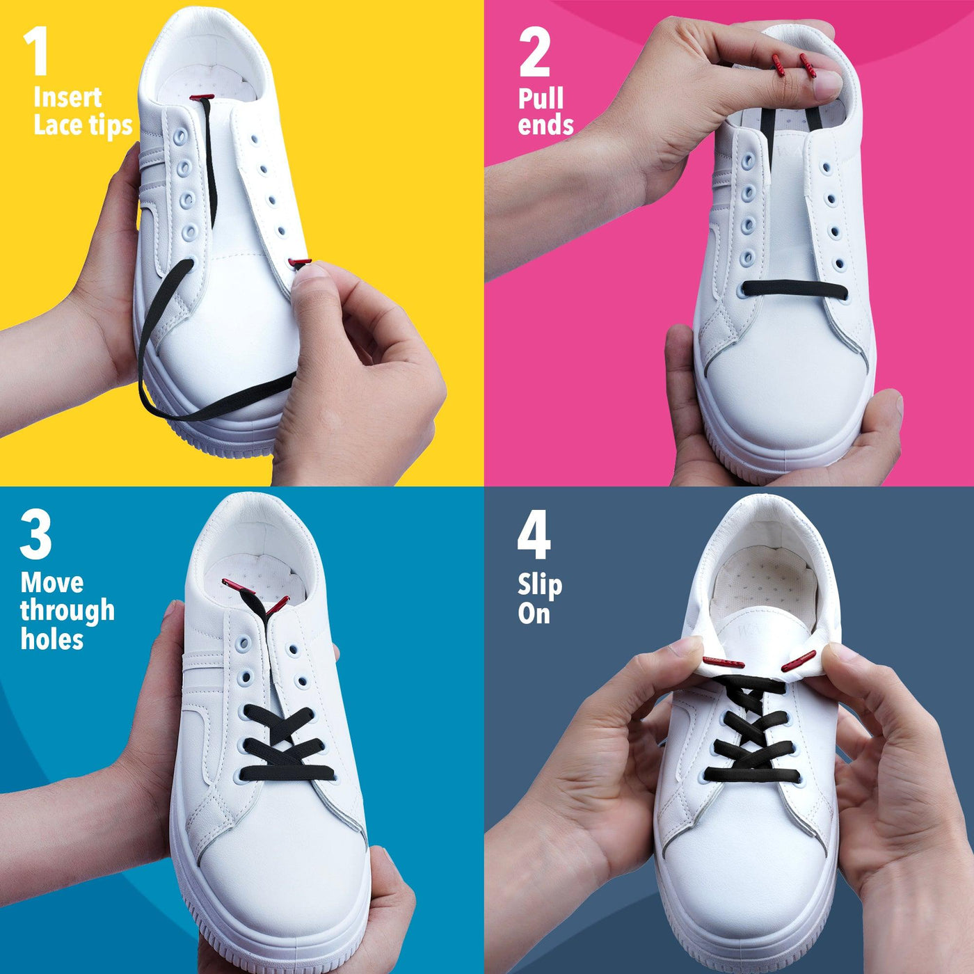 Steps for no ties shoelaces