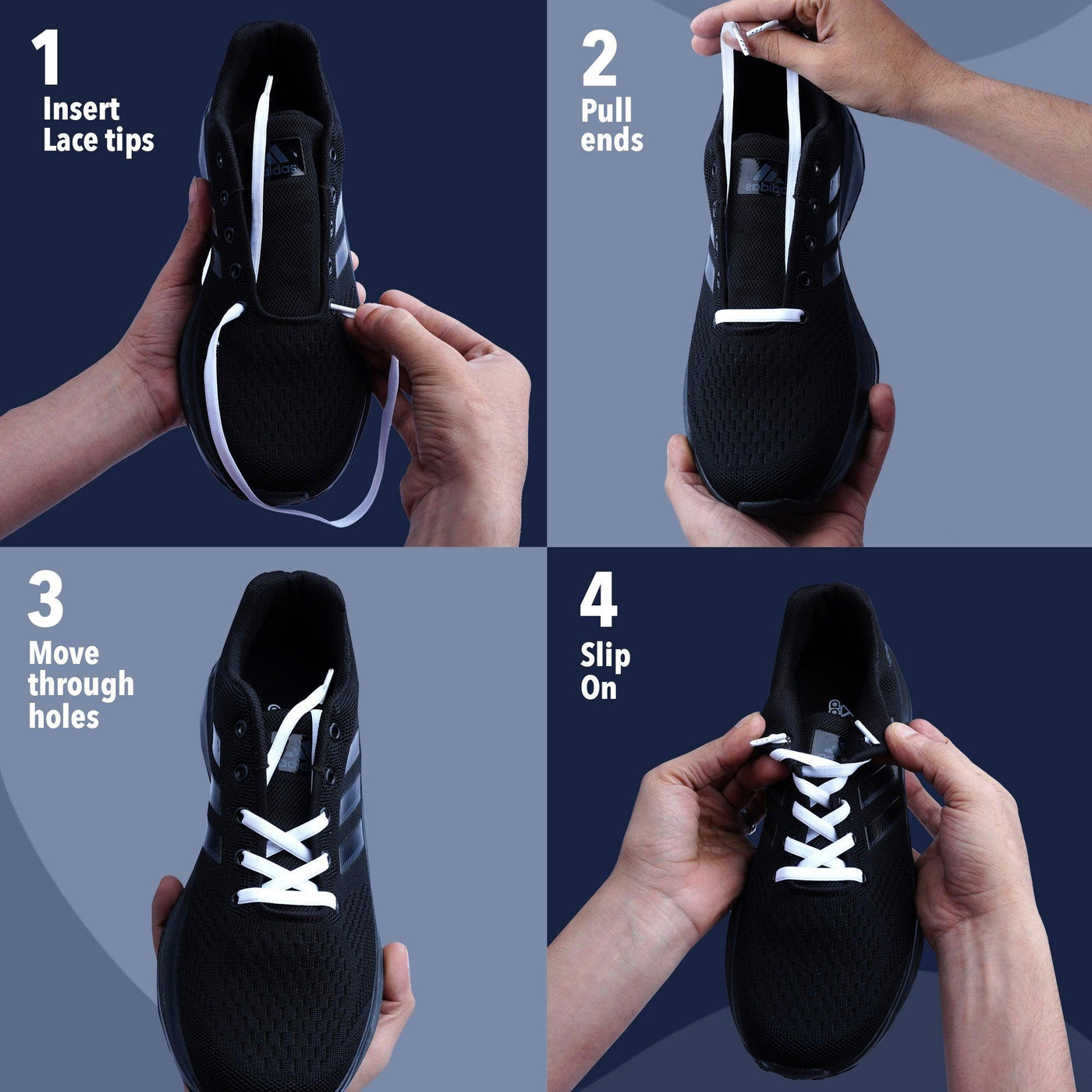 steps of no tie shoelaces